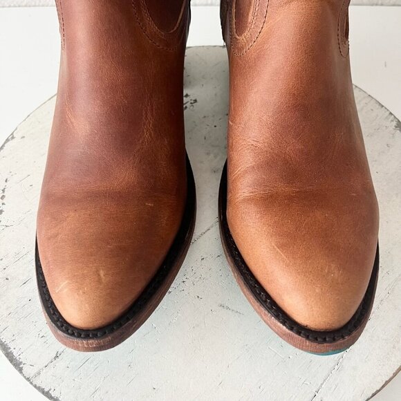 Lane PLAIN JANE Womens Cowboy Boots 11 Brown Leather Western Cowgirl Mid Calf - Picture 8 of 13